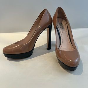 Miu Miu Espresso Patent Leather/ Black Platform